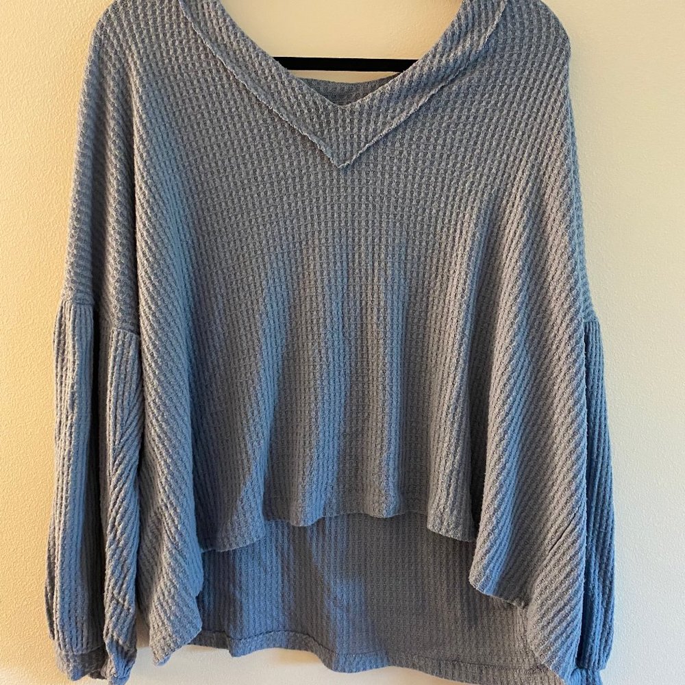 XL Blue Sweater with Bell Sleeves from Altar'd State